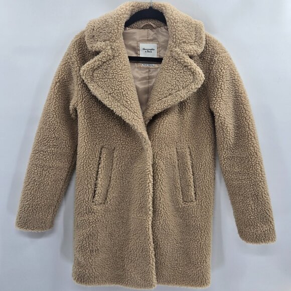 Abercrombie & Fitch Jackets & Blazers - Abercrombie and Fitch Light Brown The Real Teddy Coat Faux Fur XXS